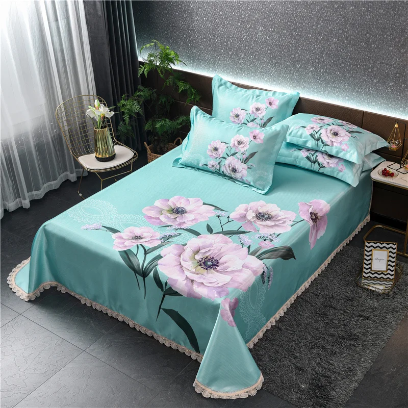 Комплект постельного белья из 3 предметов летнее плоское с наволочкой размер Queen