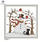 Снеговик (2) мультяшный узор вышивка крестиком Aida 14ct 11ct Печать на холсте Китайская вышивка крестиком Набор для вышивки DIY ремесла