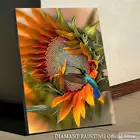 5D Diy алмазное Рисование Подсолнечник Настенная Наклейка в виде вышивки мозаика Колибри, украшение для дома, картина из страз, декоративное искусство