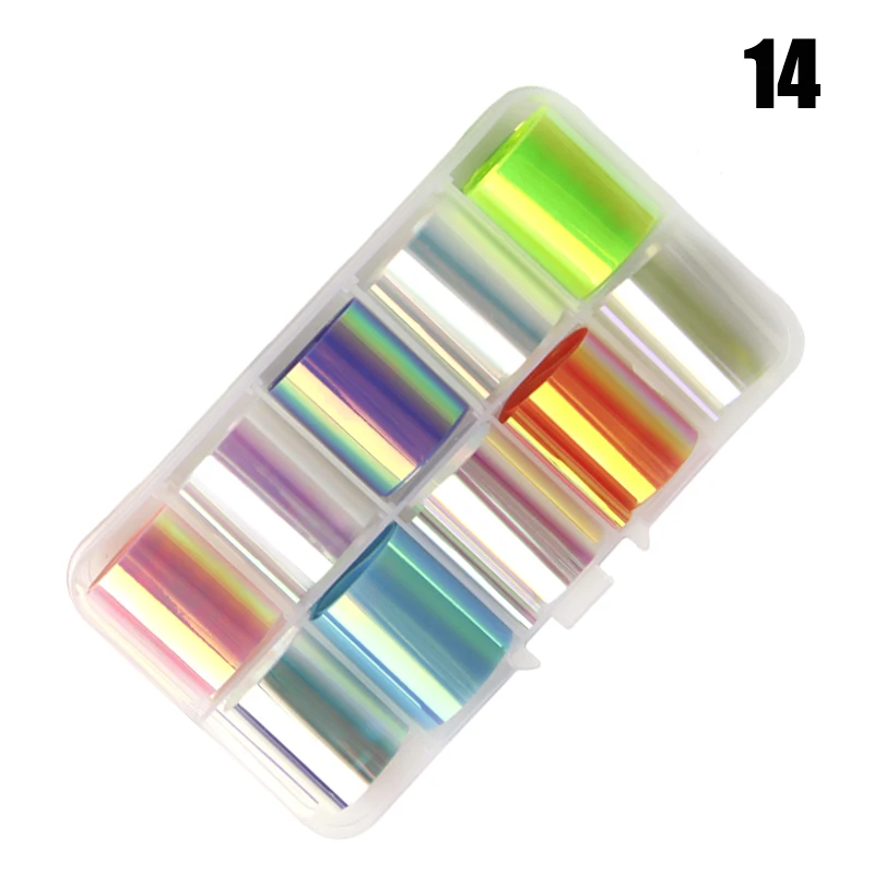 

100cm/Roll Holographic Transfer Foils Wrap Nails 2.5cm Ice-Transparent Glass Paper Decals Fancy Candy Transfer Foil Stickers 10R