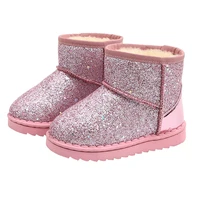 cozulma kids baby toddler bling shoes child winter sequins snow boots plush thicker sole boys girls snow boots shoes size 25 36