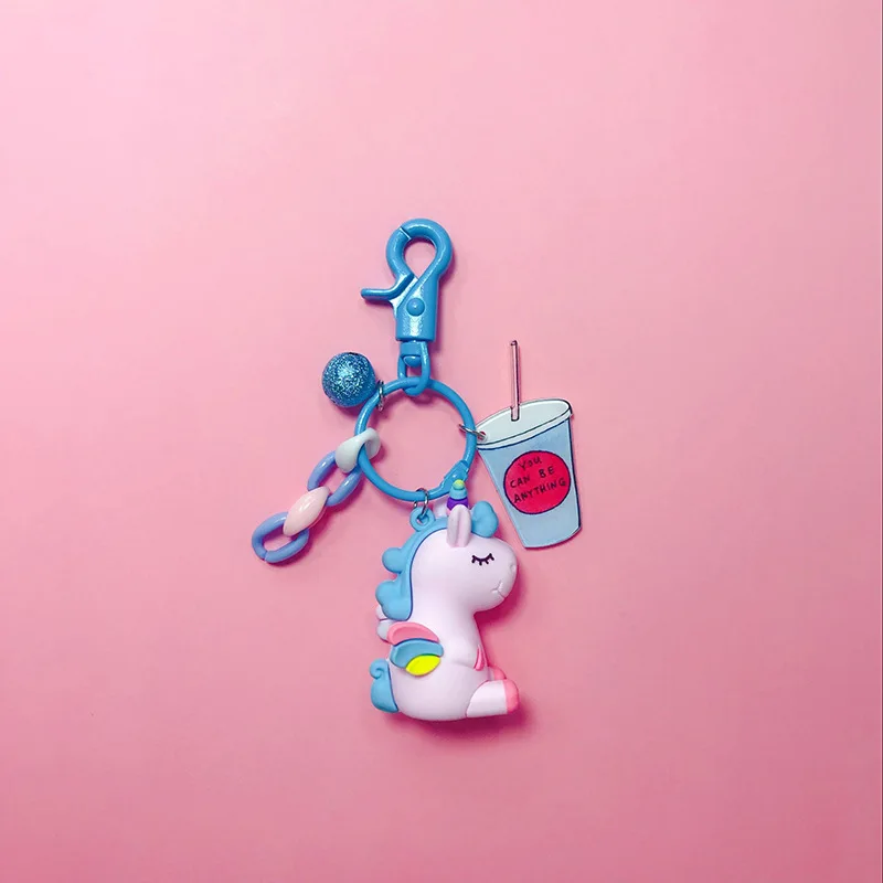 Цепочка для ключей в виде единорога женская простой креативный брелок Корейском