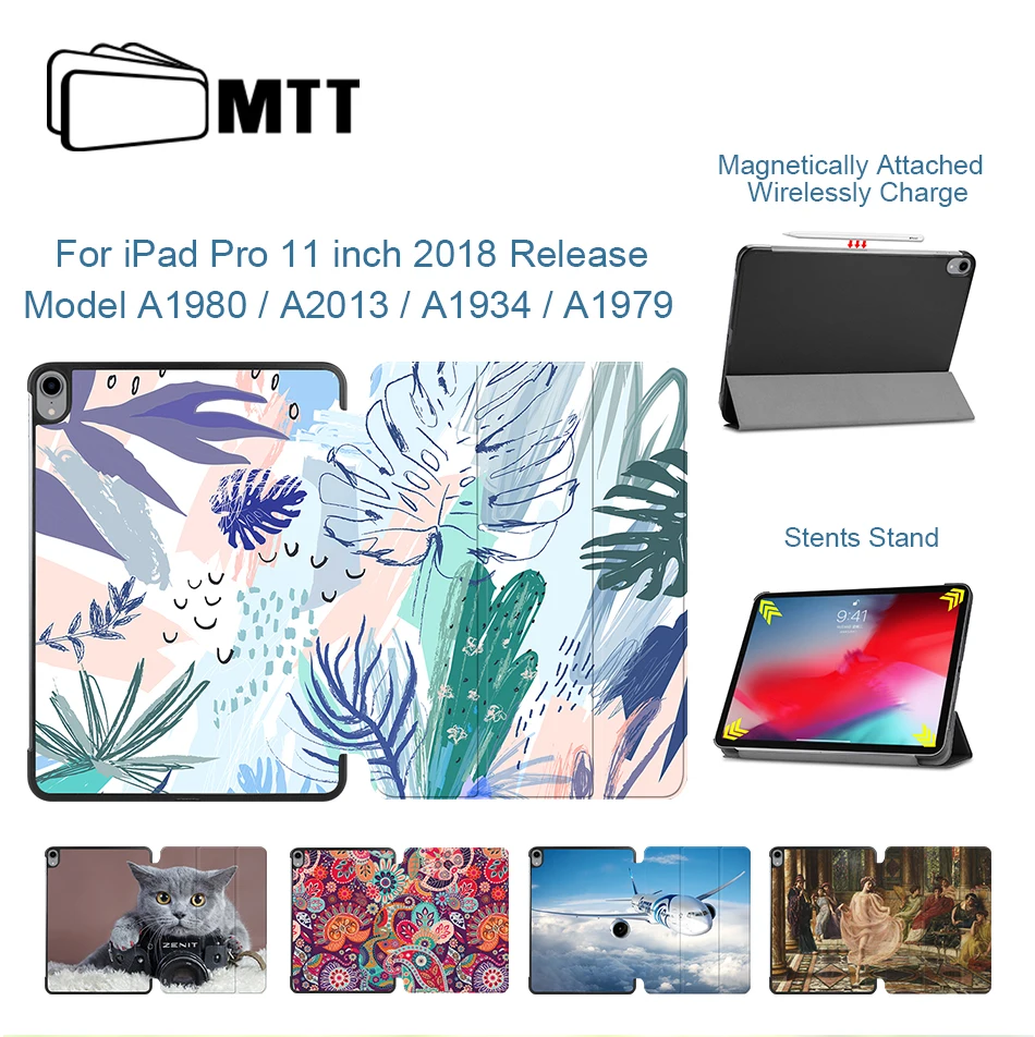 MTT тонкий смарт-чехол из искусственной кожи для iPad Pro, 11 дюймов,, откидной трехслойный чехол-подставка для планшета, модель A80, A2013, A1934, a1989