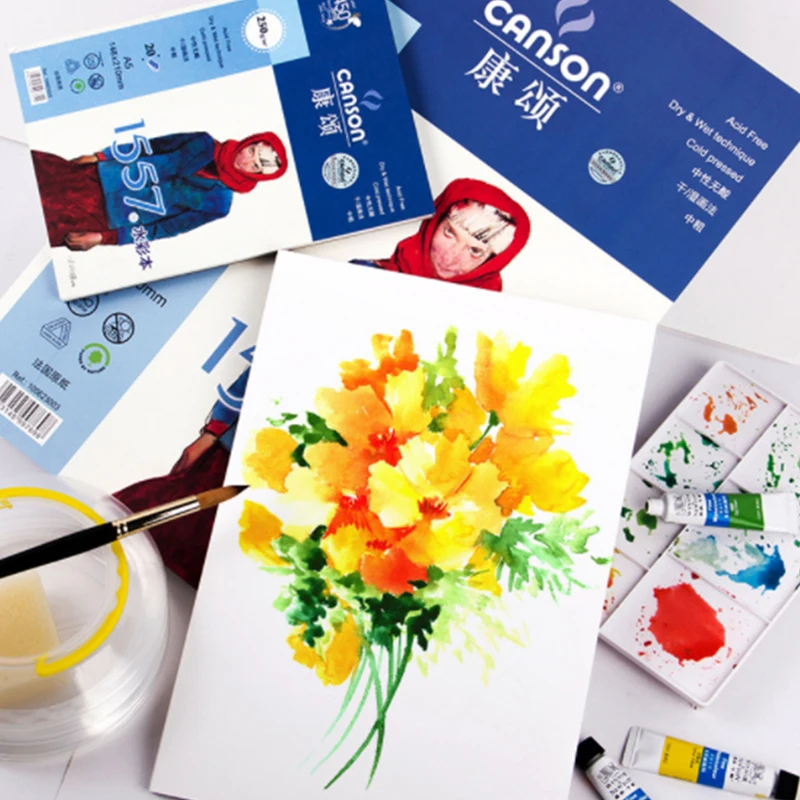 

CANSON A3/A4/A5 250g/m2 Professional Watercolor Painting Paper 20 Sheets Artist Watercolor Book Pad Drawing Art School Supplies