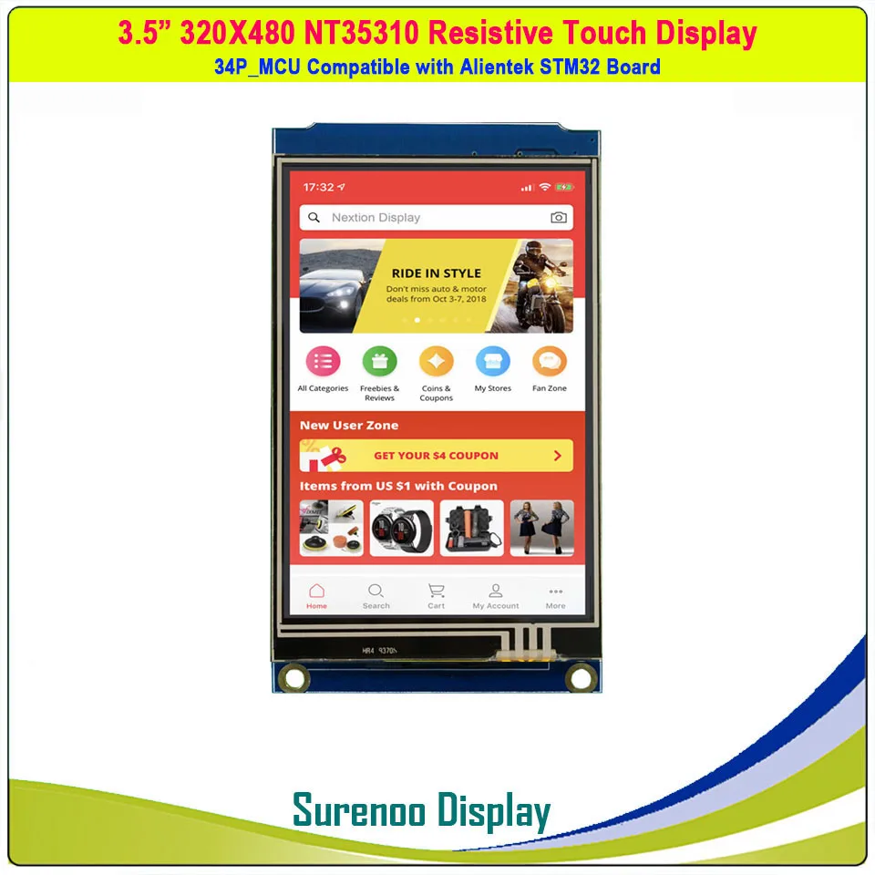 3 5 &quotдюймов 320*480 NT35310 TFT цветной ЖК модуль дисплей экран GT5668 емкостная резистивная