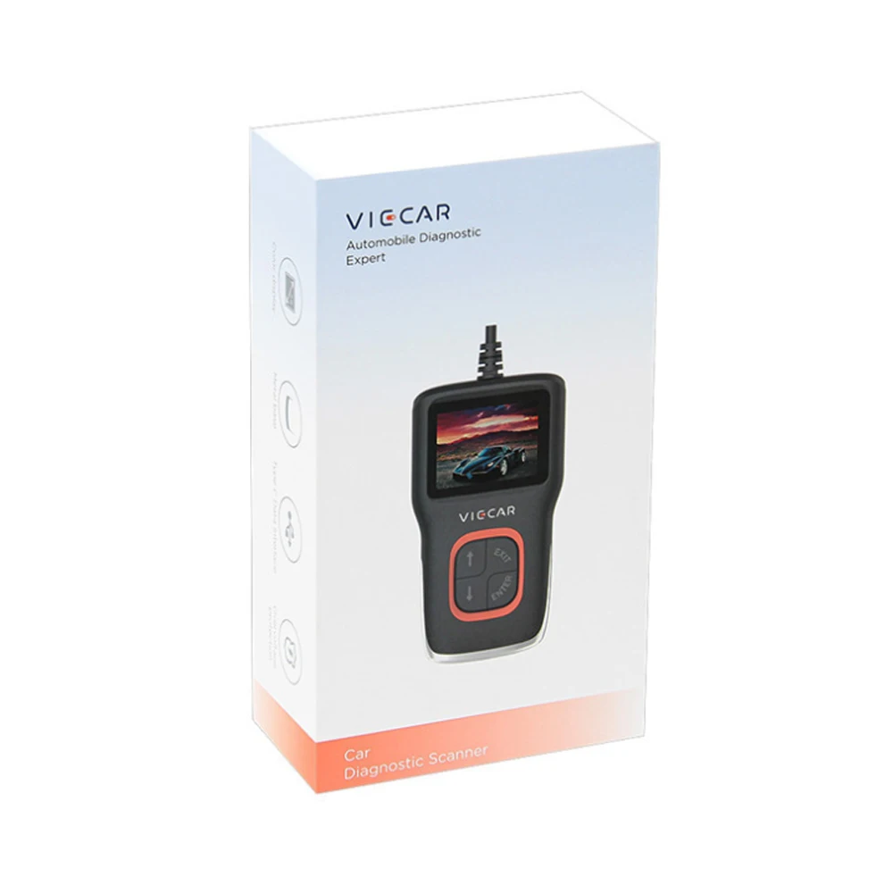 Оригинальный считыватель кодов Viecar VP101 OBDII EOBD считывающий/четкий код