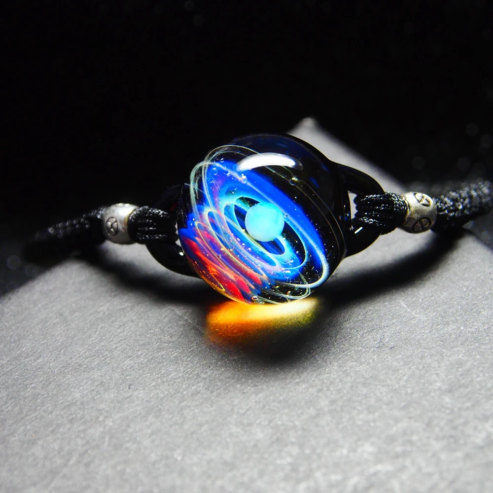necklace 10 Вселенная планеты стеклянные браслеты из бисера и браслеты галактика модные ювелирные изделия галактика солнечной системы браслет для женщин Рождество - Окраска металла: necklace 10