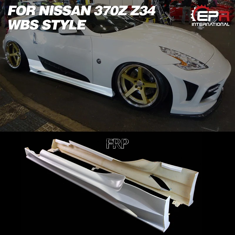 Для Nissan 2009 On 370Z Z34 WBS стиль стекловолокно боковая юбка FRP стекольная крышка