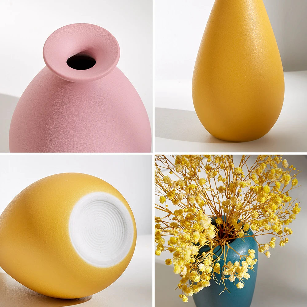 

Japanese Style Vase Decoration Home Nordic Morandi Color Ceramic Solid Color Vase Living Room Bedroom Countertop Vases Gifts