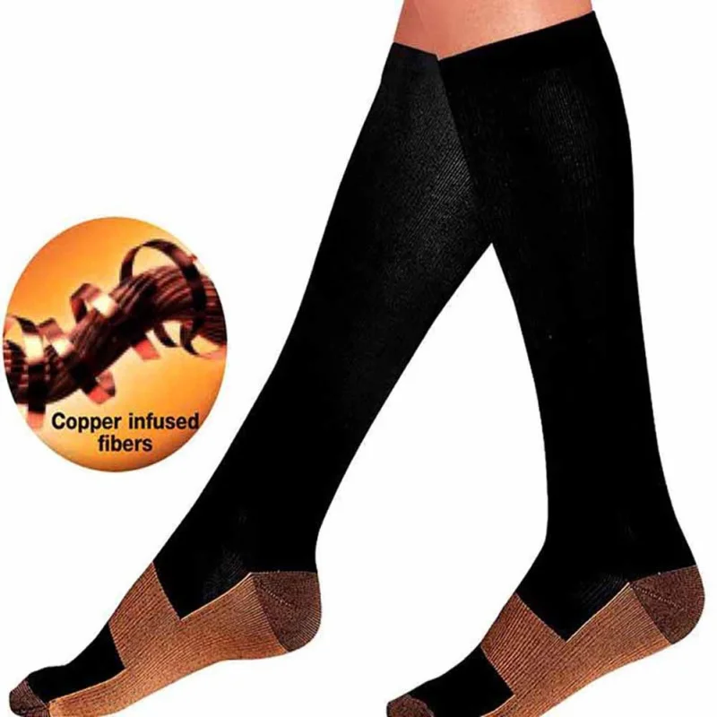 

Anti-Fatigue Long Tube Compression Socks unisex Knee High Sandals Nylon Cotton Moisture Wicking Hosiery Soft Pain Relief P