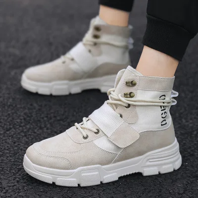 

Nice Pop Autumn Winter Men's Boots Fashion Trend Tooling Boots High Top Soprts Casual Shoes Breathable Comfortable Flat Shoes