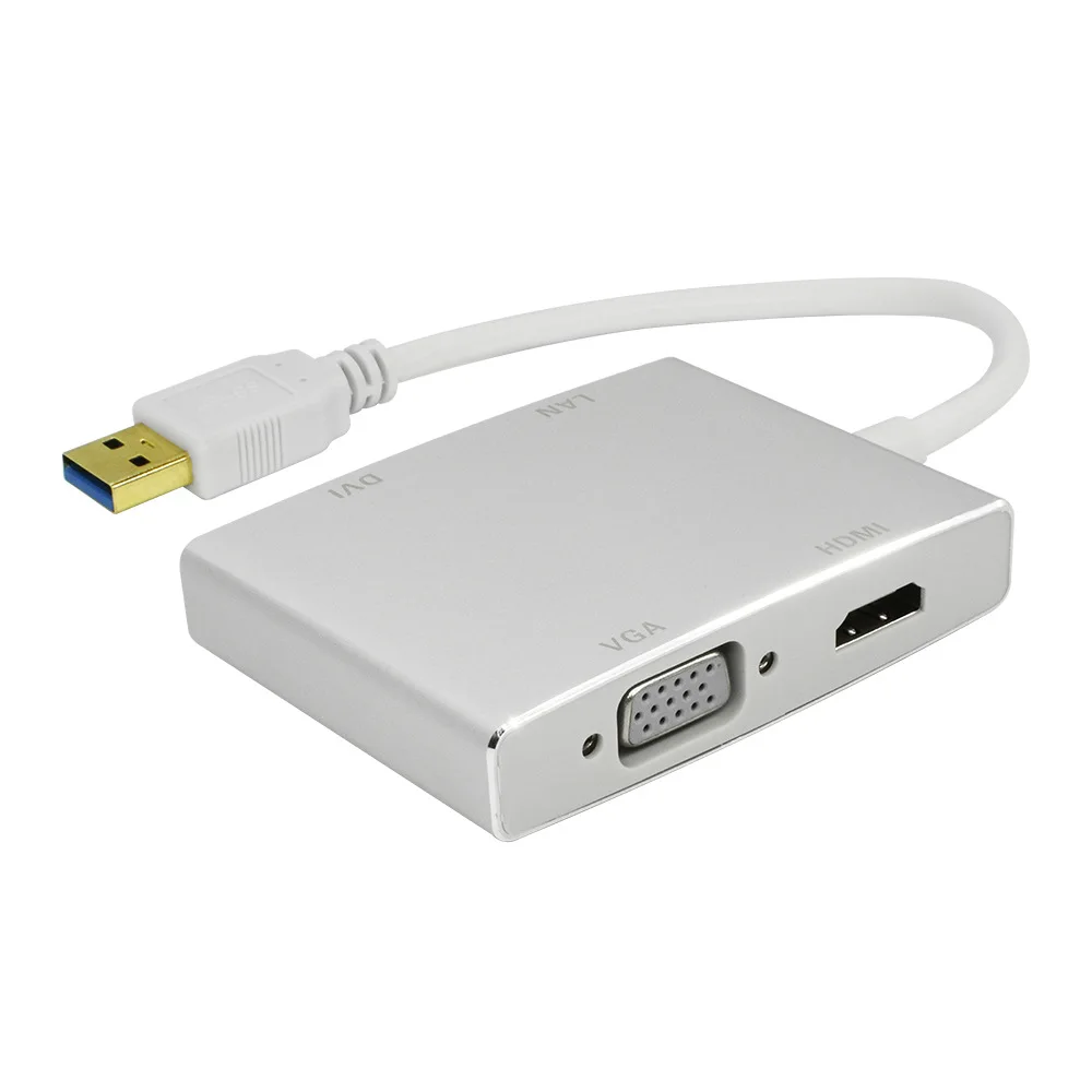 

USB3.0 to HDMI video multifunction converter HD adapter cable USB to VGA dvi rj45 network port