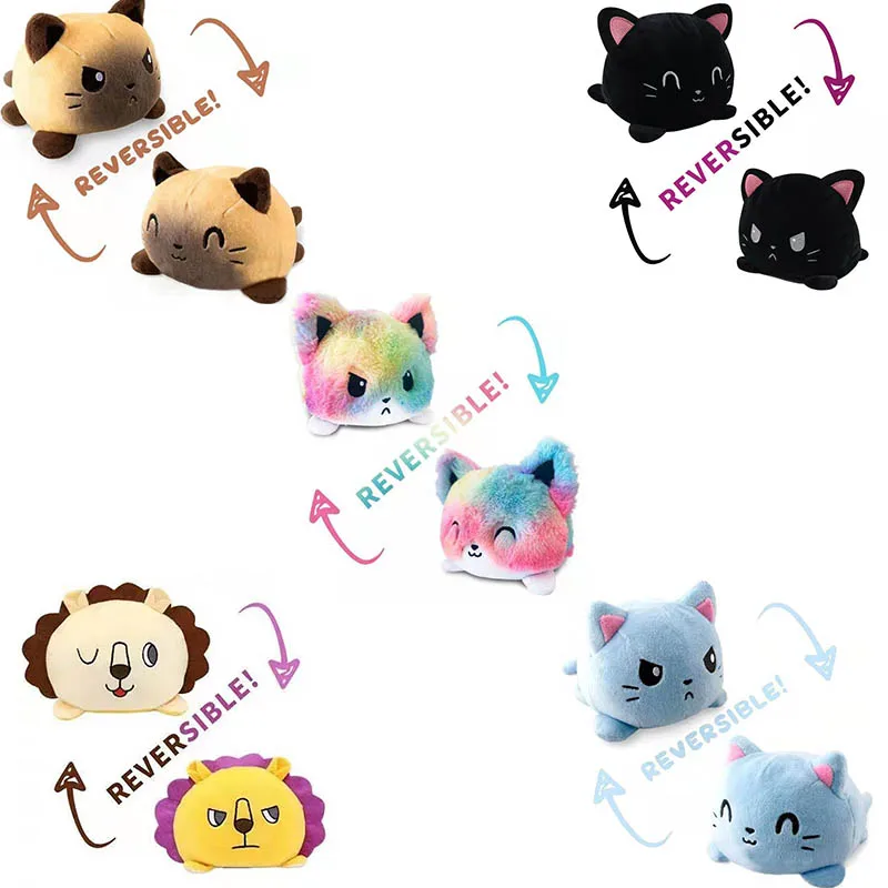 

Мягкая плюшевая игрушка для детей, 1 шт., 15 см, двухсторонняя Милая мультяшная животная, искусственная кожа, подарки на день рождения