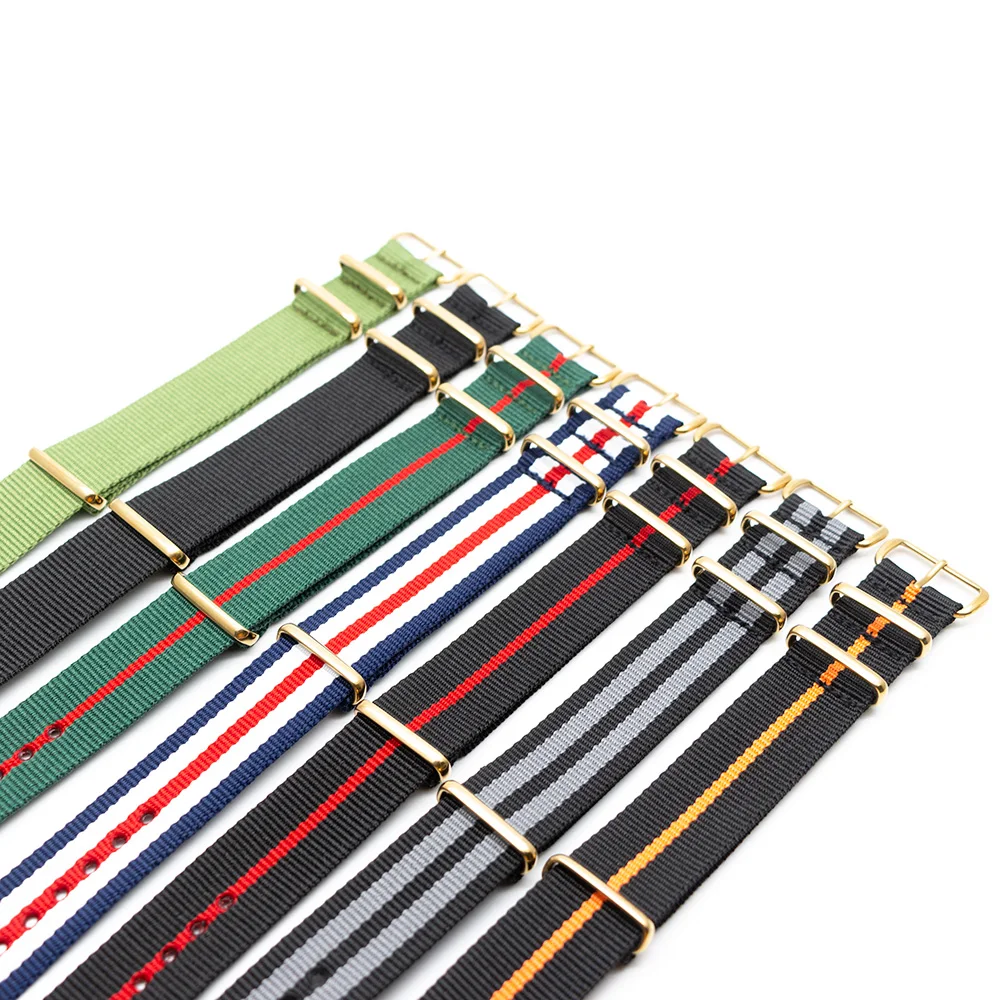 Полосатые сменные часы премиум качества браслет 18 мм 20 22 нейлоновые ремешок для DW