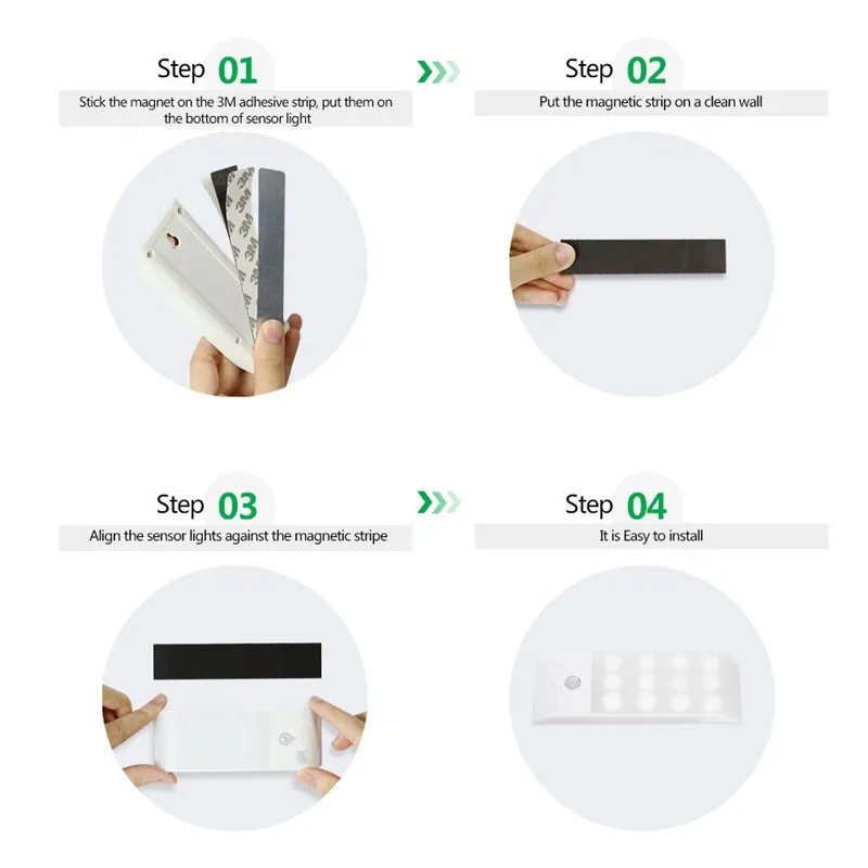 Светодиодный сенсорный ночник с зарядкой от USB лампа пассивным ИК датчиком