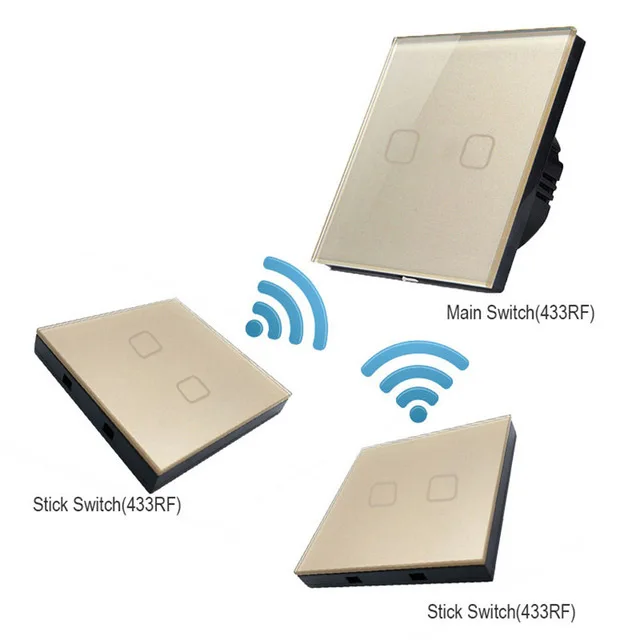 Сенсорный светодиодный выключатель EsooLi 1 клавиша 2 клавиши европейский стандарт