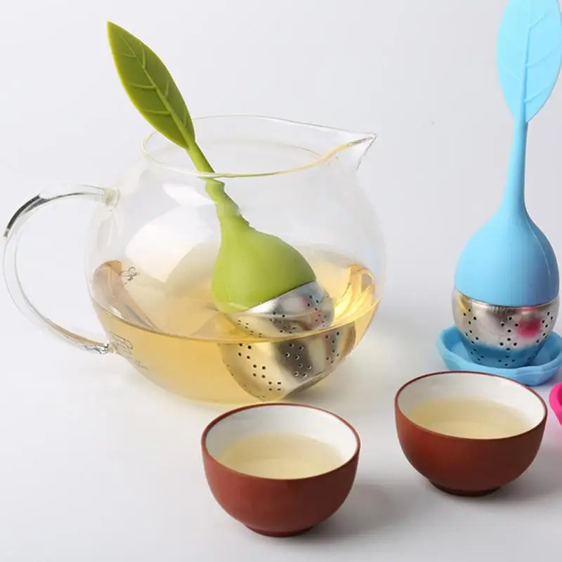 

Silicone Loose Tea Leaf Strainer Herbal Spice Infuser Filter Diffuser Latest Teaware Tea Strainers