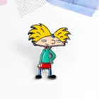 Little Boy брошка мультфильм для мужчин, взрывоопасная голова, желтые волосы для рубашки, булавка, брошь-значок Pines Metalicos, ювелирные изделия, аксессуары Brosche