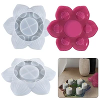 diy crystal epoxy resin mold flower candle holder silicone mold home decoration