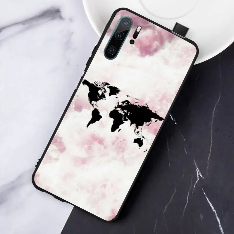 

World Map Travel aircraft Phone Case For Huawei honor Mate P 10 20 30 40 Pro 10i 9 10 20 8 x Lite