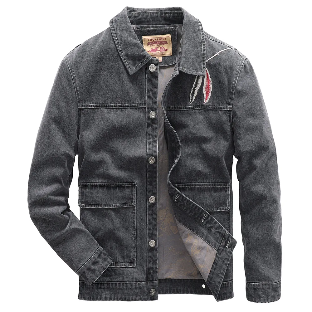 

Мужская джинсовая куртка с вышивкой, ковбойская куртка, мото-пальто, уличная одежда, MY252, весна-осень 2020