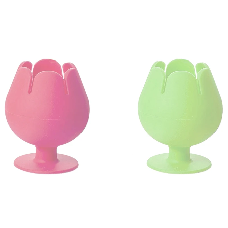 

2 шт. присадочная виниловая сборная лома, органайзер в форме стакана вина для инструментов и аксессуаров Cricut, зеленый и розовый