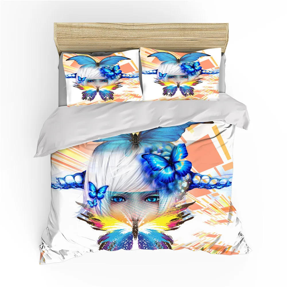 Стеганое одеяло с принтом бабочек для детей и школьников взрослых большая