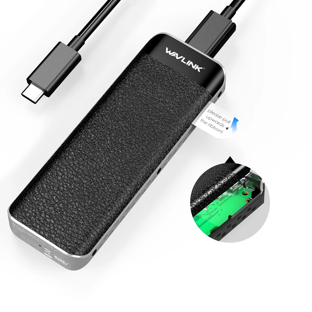 Корпус Wavlink USB 3 1 Gen 2 к NVMe высокоскоростной корпус M.2 Mkey до 10 Гбит/с для Microsoft Windows и Mac
