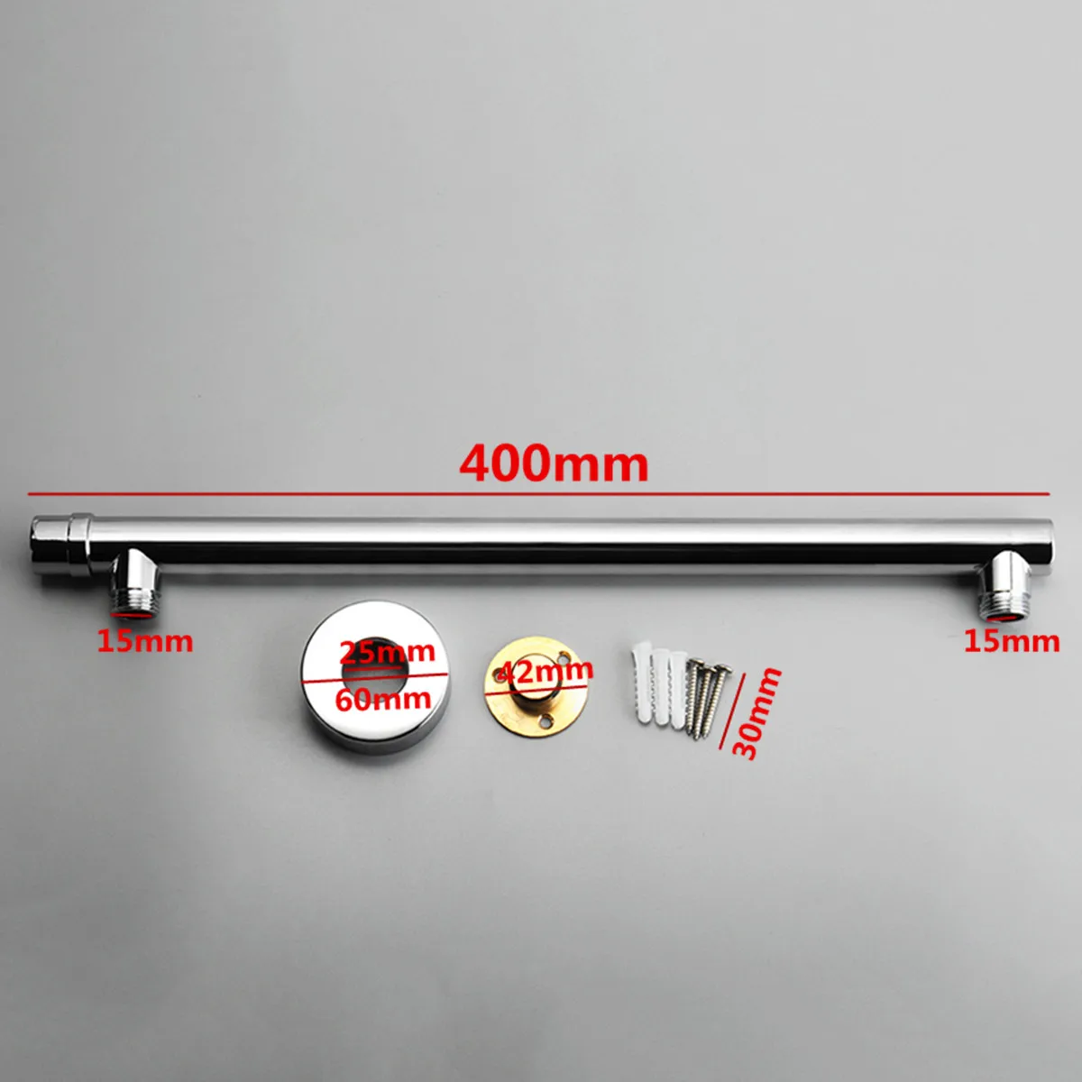 

400mm Wall Mounted Shower Head Shower Arm Wall Ceiling Mounted Shower Head Extension Arm Bathroom Tools Accessories