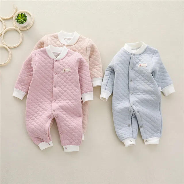 Одежда для малышей комбинезон новорожденных 3 слоя толстая одежда маленьких