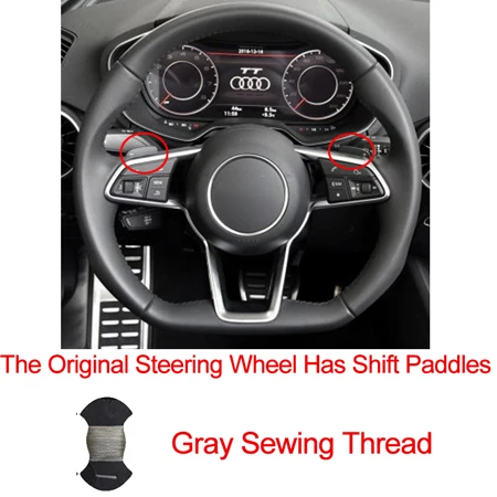 Shift paddle Gray Ручное шитье автомобиль рулевое колесо крышка Volant замша для Audi R8 TT TTS- TT RS - Название цвета: Shift paddle Gray