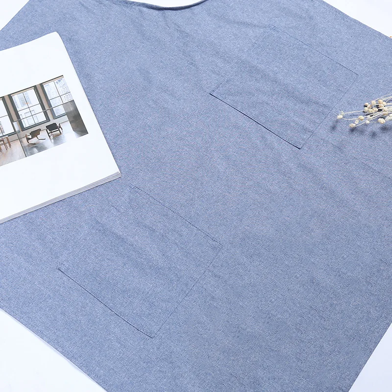 Новый японский хлопок монохромный кухонный фартук приготовление пищи товары для