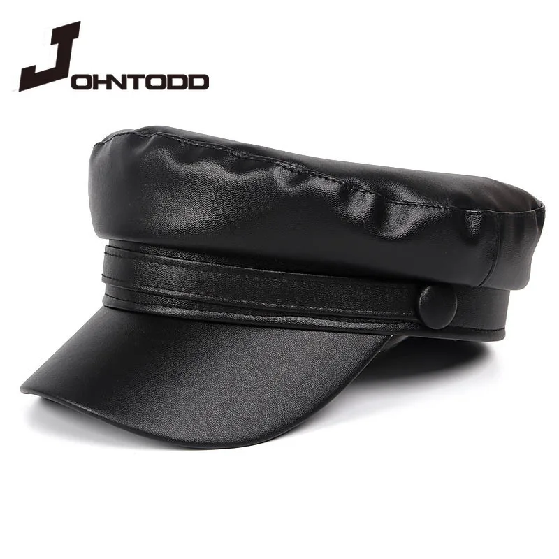 Модные женские мужские военные шляпы весна и осень матросские кепки черный