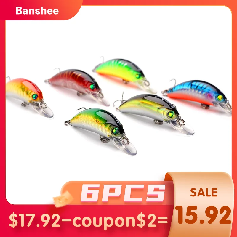 Banshee 6 шт. плавающий воблер набор 4 5 см 7 г дайвинг с неглубоким погружением