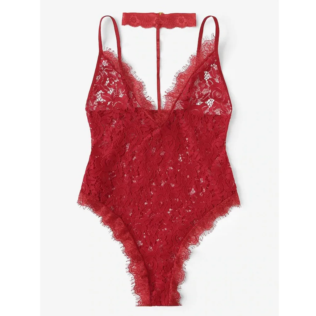 Новинка 2019 женские боди Кружевное с ресницами и цветочным кружевом комбинезон