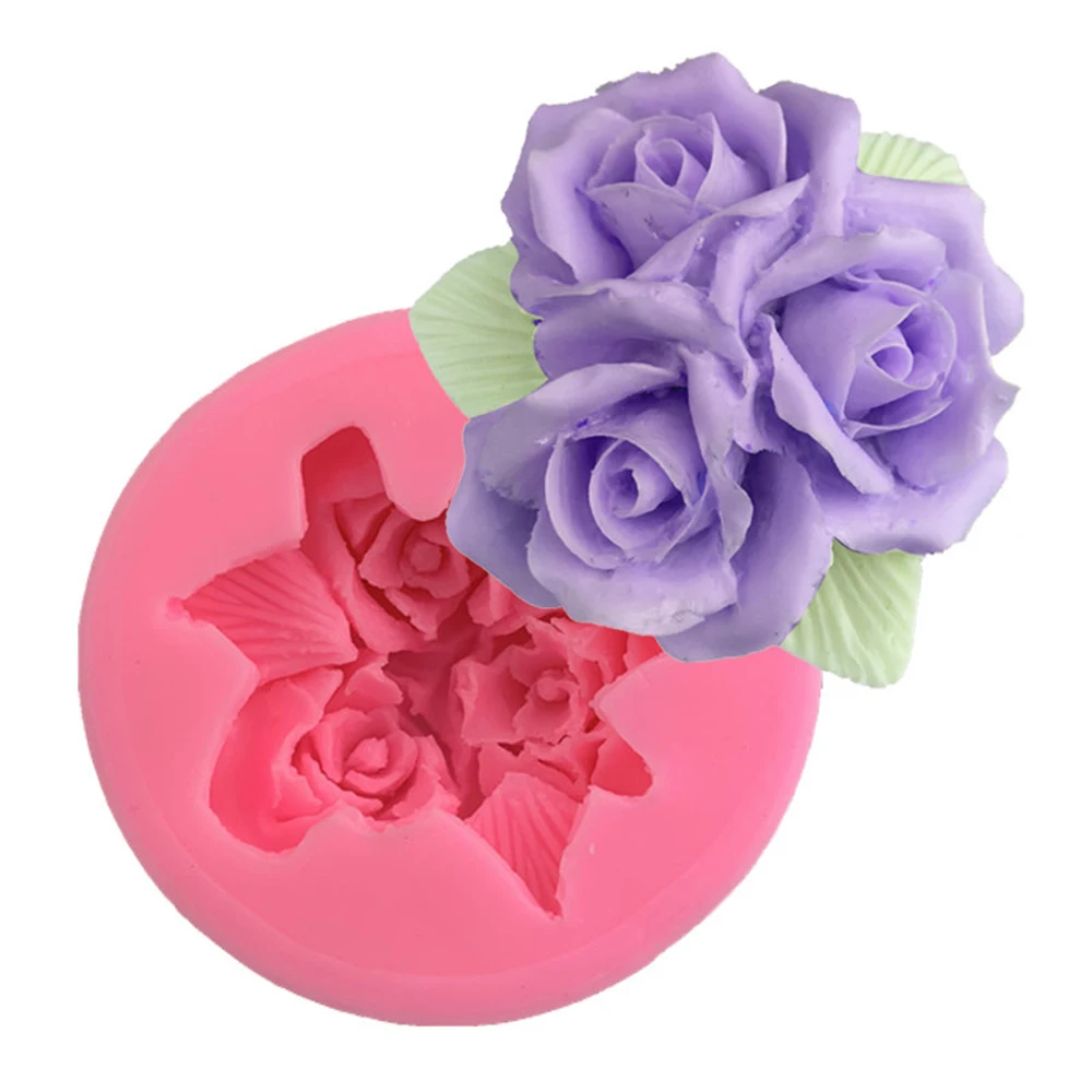 

New Roses Flowers Leaves chocolate wedding cake decorating tools DIY baking fondant silicone mold Clay Resin sugar Candy Sculpey