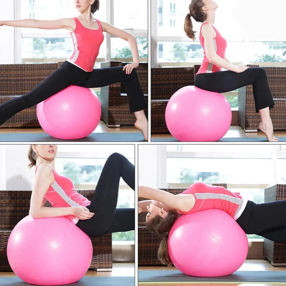 

65cm Yoga Exercise Ball Pilates Fitness Gym Balance Ball Anti Burst Slip Resistant Balance Ball For Workout Fitness W/ Air Pump