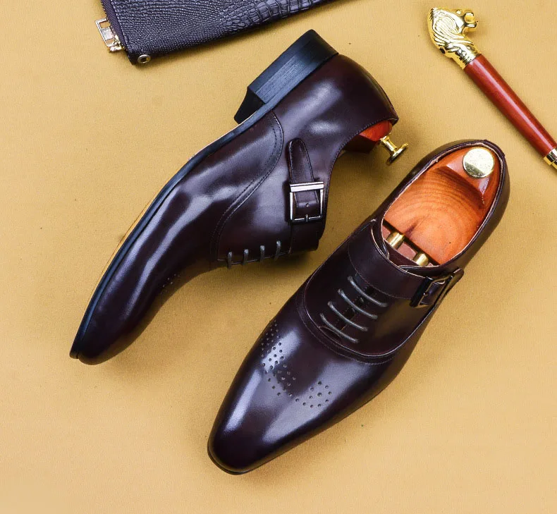 Мужские классические туфли из натуральной кожи свадебные лоферы коричневые