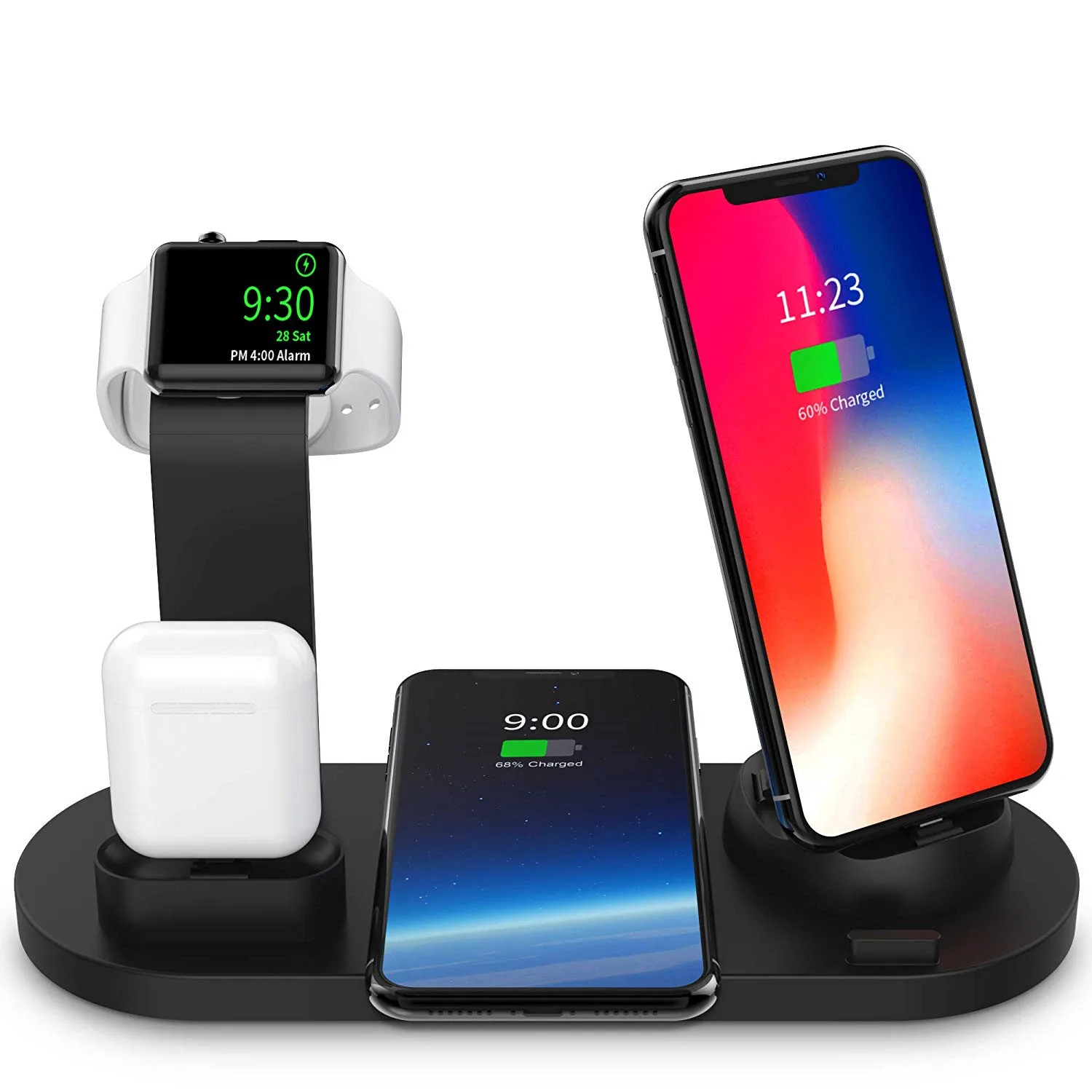 Беспроводная зарядная док-станция 3 в 1 QI для Apple Watch/Airpods несколько устройств
