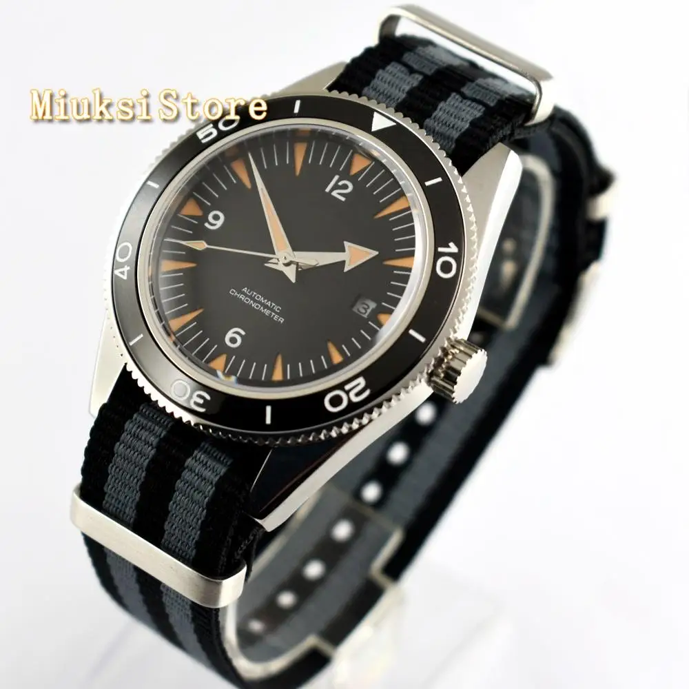 Мужские автоматические механические часы с черным стерильным циферблатом 41 мм |