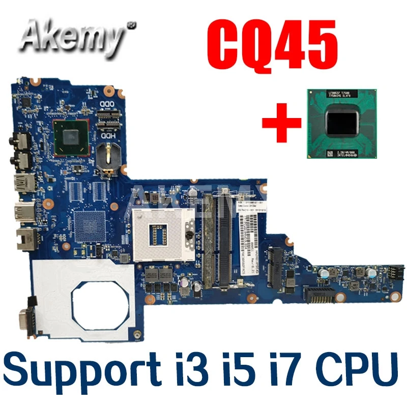 Akemy CQ45 материнская плата для ноутбука HP 250 240 1000 HM75 поддержка i3 i5 i7 CPU Бесплатный