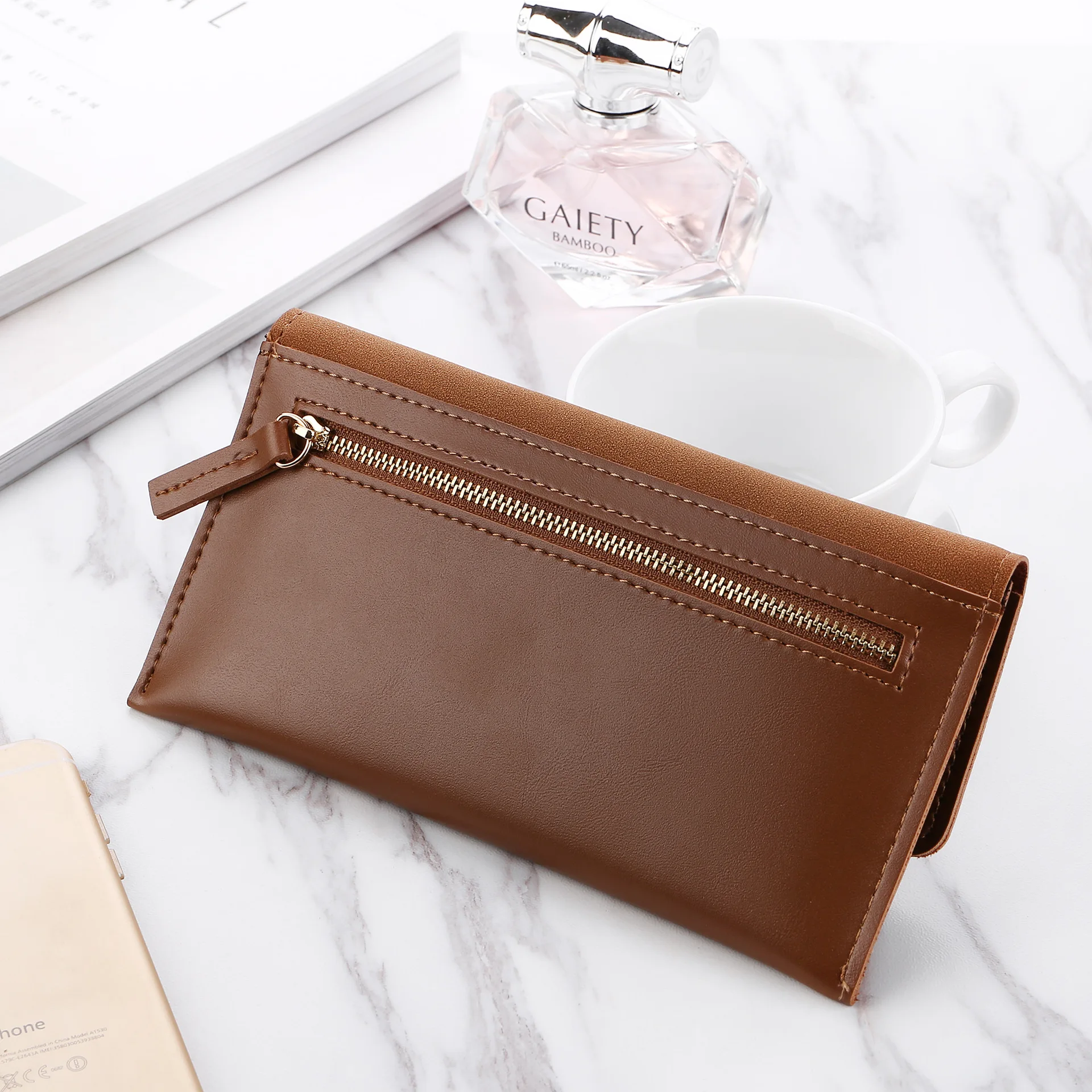 

2021 Leather Women Wallets Hasp Lady Moneybags Zipper Coin Purse Woman Envelope Wallet Money Cards ID Holder Bags Purses Pocket