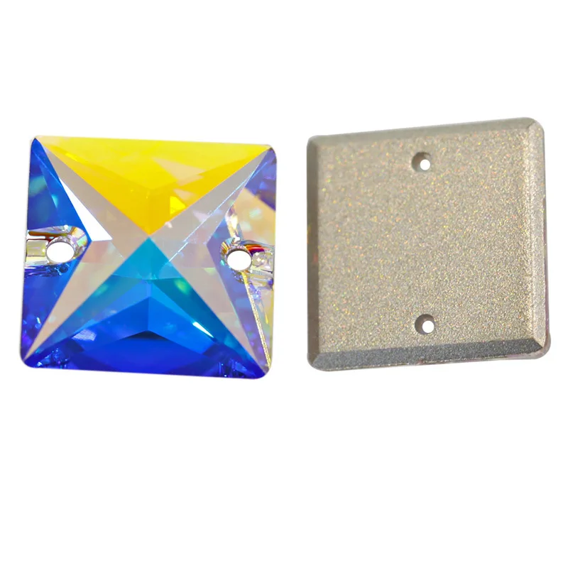 Высококачественные Кристальные квадратные камни всех размеров 3240 AB для шитья с