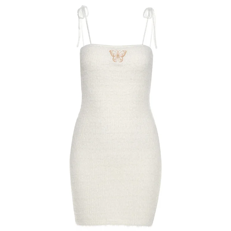 

Dress 2021 elegant summer dress fashion embroidery suspender suspender skirt feminine hollow white dress casual vest skirt