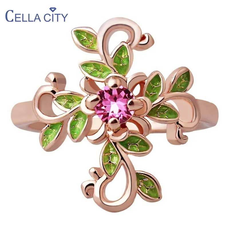 Целлюлозное серебро 925 ювелирные изделия кольцо с камнями для женщин розовый