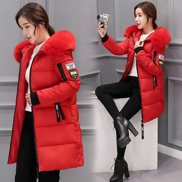 Winter women jacket 2019 new fashion warm jacket women parkas fur collar thick hooded plus size winter coat women