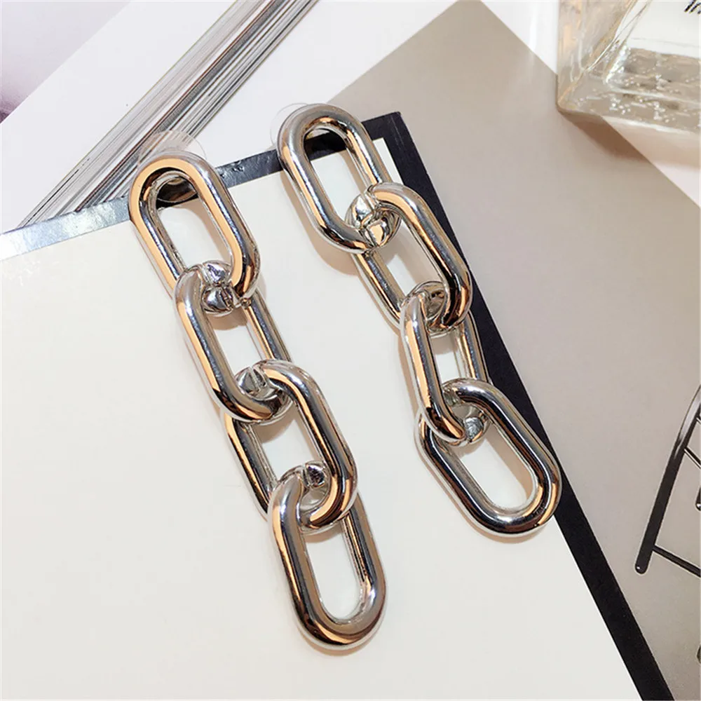 Женские крупные серьги SexeMara подвески в стиле панк с крупными звеньями 3