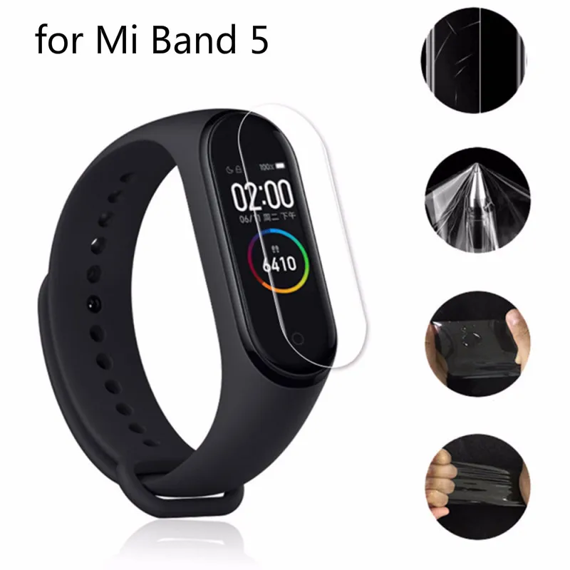 5 шт. Защитная пленка для смарт браслета Xiaomi Mi Band Защита на весь экран