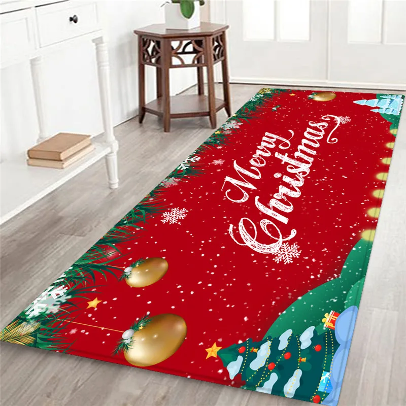 

Red Merry Christmas Santa Claus Elk Rug Outdoor Carpet Floor Mat 2022 Non-slip Doormat Kitchen Bathroom Decor New year Gift