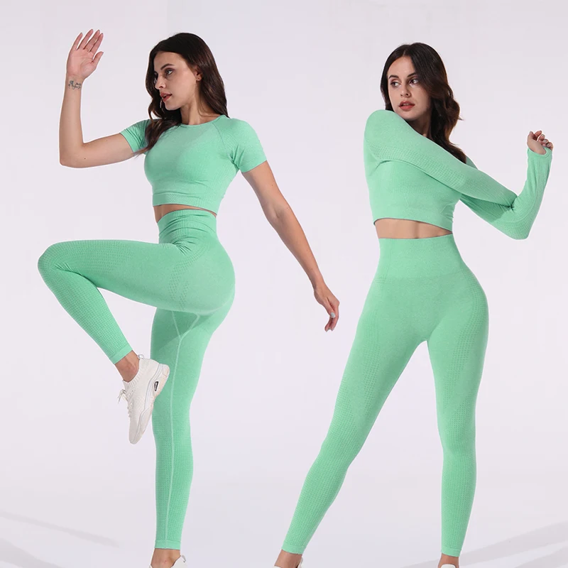 

2/3/5PCS Seamless Yoga Set Women Gym Tracksuits High Waist Leggings Short Suits Fitness Clothing Workout Clothes Sportwear